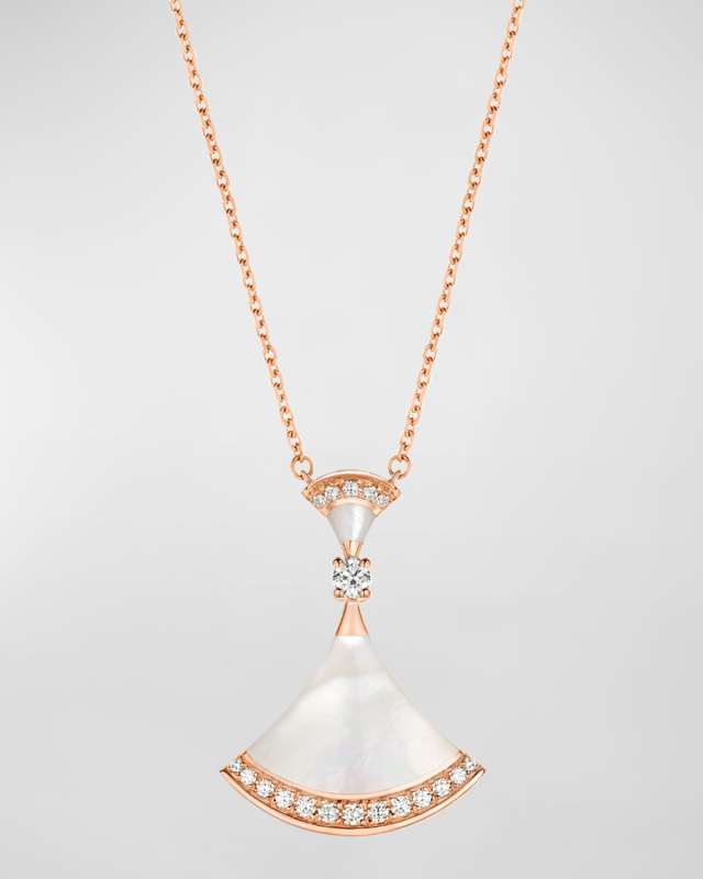 Diva's Dream Pink Gold Mother-of-Pearl Pendant Necklace